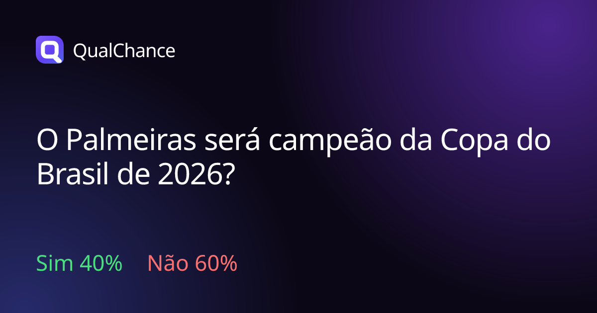 O Palmeiras será campeão da Copa do Brasil de 2026? · QualChance